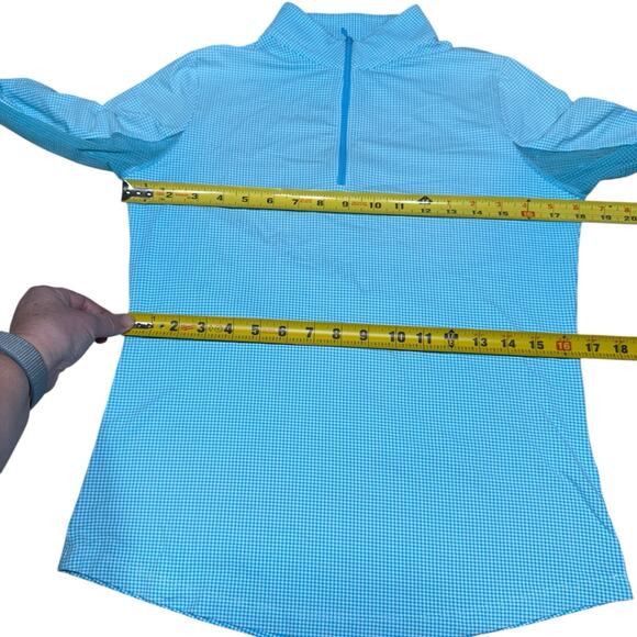 IBkul Women's Mini Check 1/4 Zip Golf Resort Pullover SEA ISLAND Sz S Athleisure - Picture 7 of 9